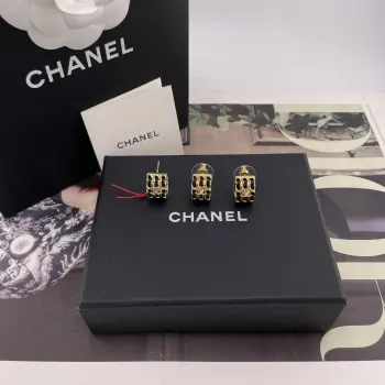 Fragrant three-layer leather chain small hoop earrings Replica Chanel Earrings