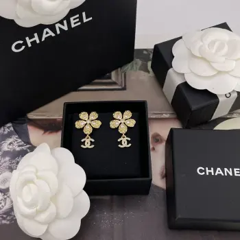Jasmine Flower Hanging C Earrings Replica Chanel Earrings