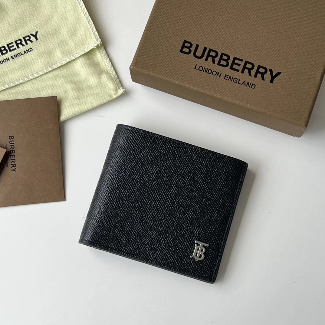 Burberry Grained Leather Bifold Wallet