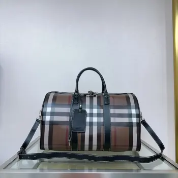 0921 Latest Grey Plaid Travel Bag Women s Crossbody Bag Replica Burberry travel bags
