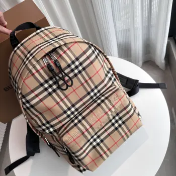 1091 Retro Plaid Nylon Backpack Backpack Replica Burberry backpacks