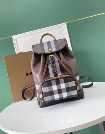 9981 New Coated Cotton Blend Backpack Backpack Replica Burberry backpacks
