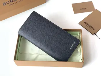 Grained Leather Zip Pouch Wallet Replica Burberry wallets