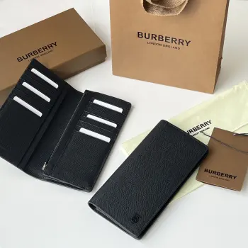 Grained Leather Bifold Wallet Replica Burberry wallets