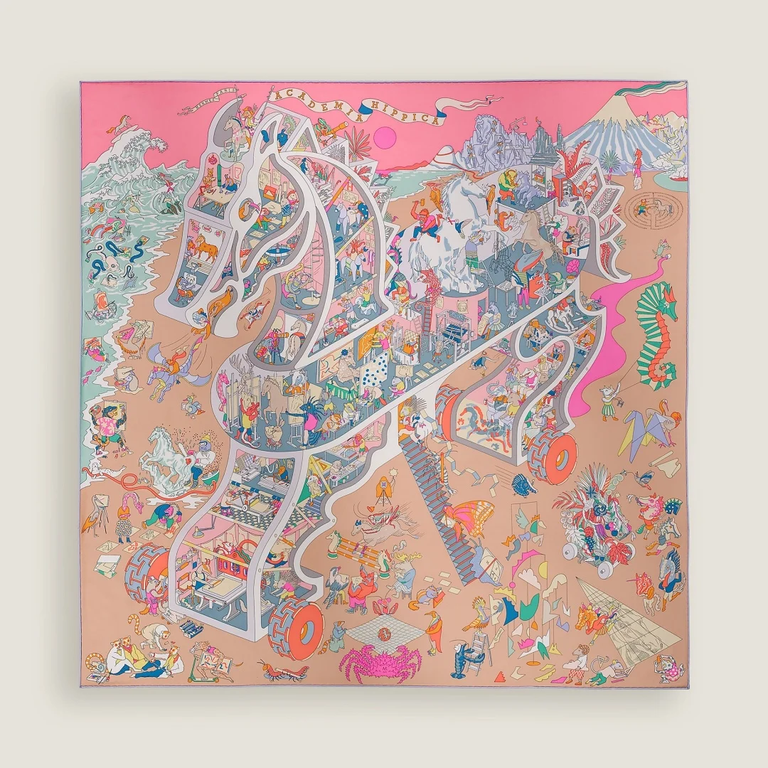 Hermes Reliant on printed silk scarves Hermes Reliant on printed silk scarves