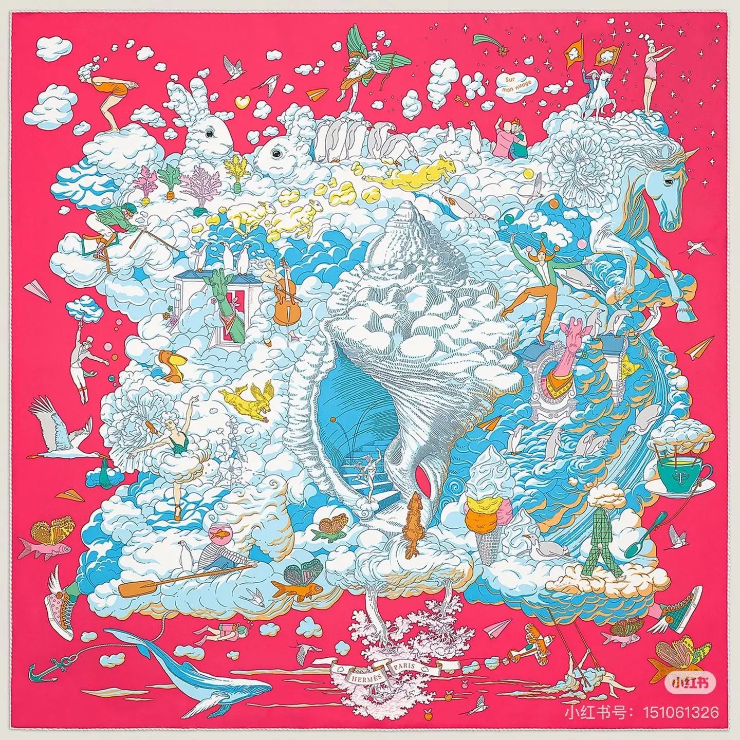 Hermes Pearl Pattern Double Silk Scarf Hermes Pearl Pattern Double Silk Scarf