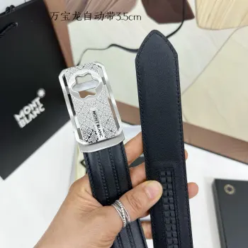 男士自动带进口小牛皮腰带 高仿万宝龙男士腰带