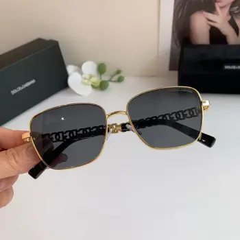 New Fashion Trendy Metal Square Frame Sunglasses Replica Dolce Gabbana Sunglasses