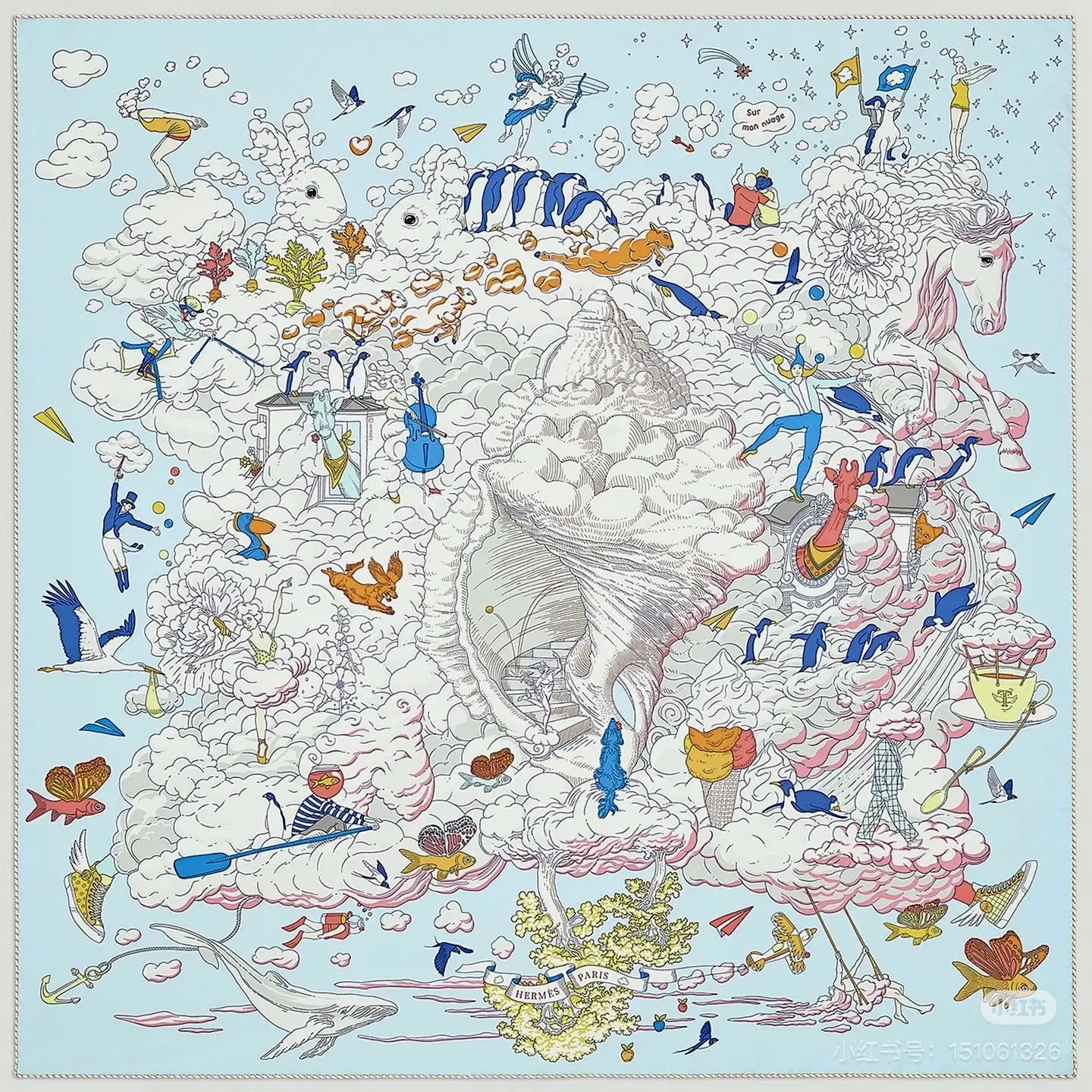 Hermes Pearl Pattern Double Silk Scarf Hermes Pearl Pattern Double Silk Scarf