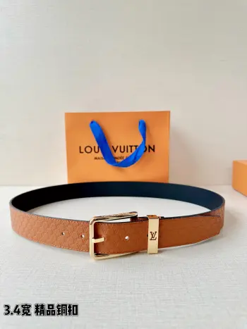 经典金属铜扣宽压纹皮带 高仿LV女士腰带
