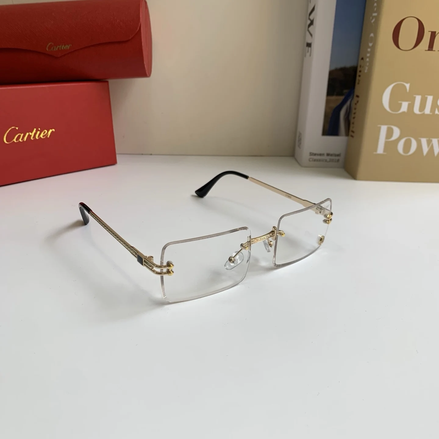  Cartier New Fashion Trendy Metal Square Frame Sunglasses