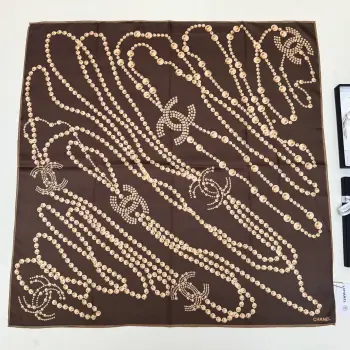 Pearl Pattern Double C Silk Scarf Replica Chanel Scarves and Shawls