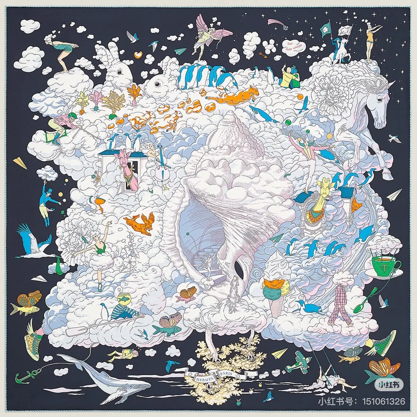 Hermes Pearl Pattern Double Silk Scarf Hermes Pearl Pattern Double Silk Scarf