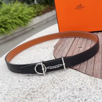 经典金属铜扣双面腰带 高仿爱马仕女士腰带