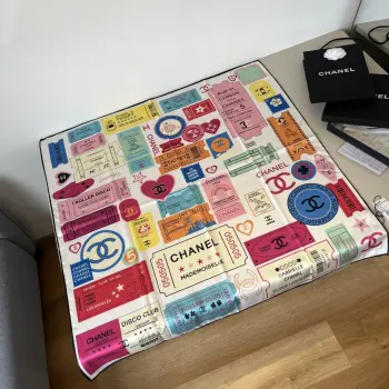 Silk square scarf with small fragrance pattern Replica Chanel Scarves and Shawls