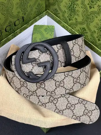 翻转互扣式双G男士腰带 高仿古奇男士腰带