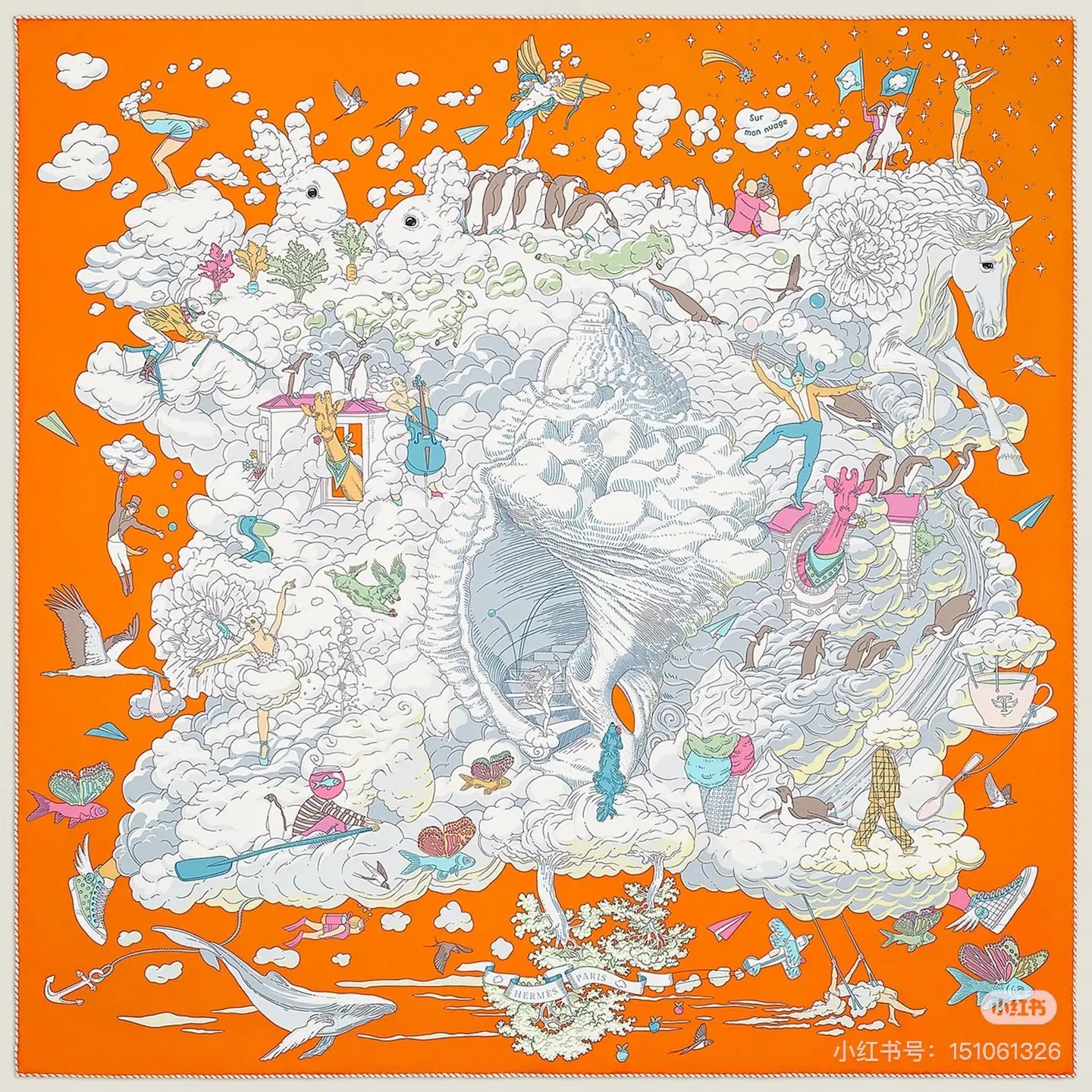 Hermes Pearl Pattern Double Silk Scarf Hermes Pearl Pattern Double Silk Scarf