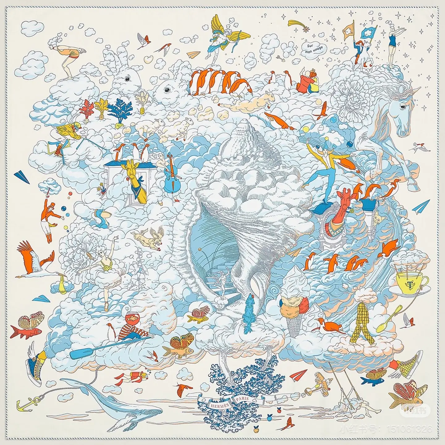 Hermes Pearl Pattern Double Silk Scarf Hermes Pearl Pattern Double Silk Scarf