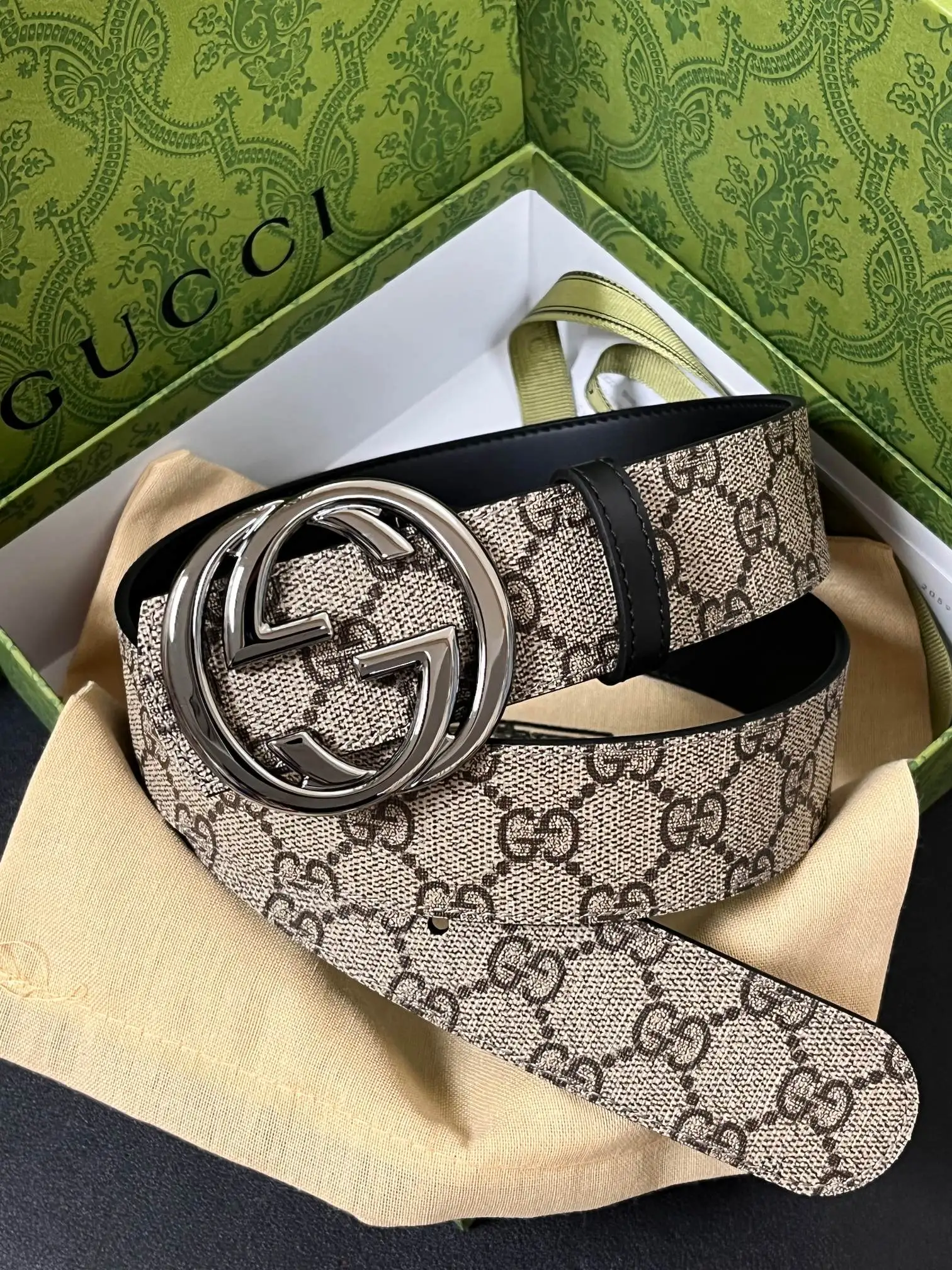 古奇 翻转互扣式双G男士腰带 古奇 翻转互扣式双G男士腰带