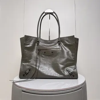 188077 机车 竖版托特包 女士手提包高仿巴黎世家女包