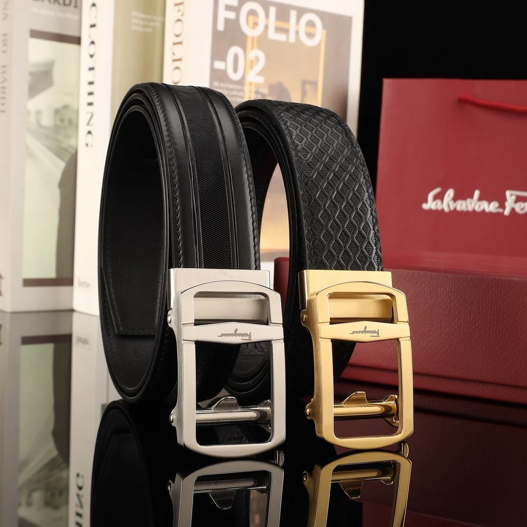 菲拉格慕 男士精品钢扣自动带