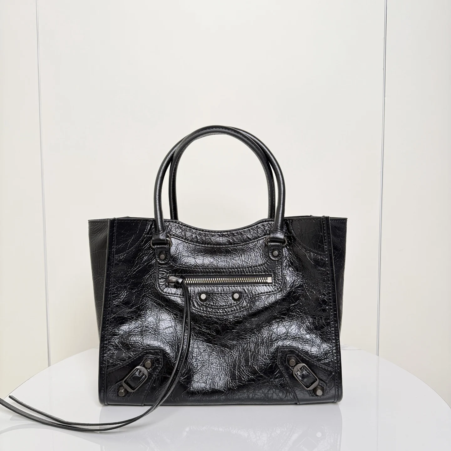 巴黎世家 188078 黑色竖版托特包 女士斜挎包