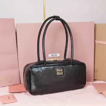 5BB147 皱漆原厂皮新品保龄球包 女士单肩包 高仿缪缪女包