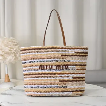 5BG228 纯棉彩虹编织包 女士单肩包 高仿缪缪女包