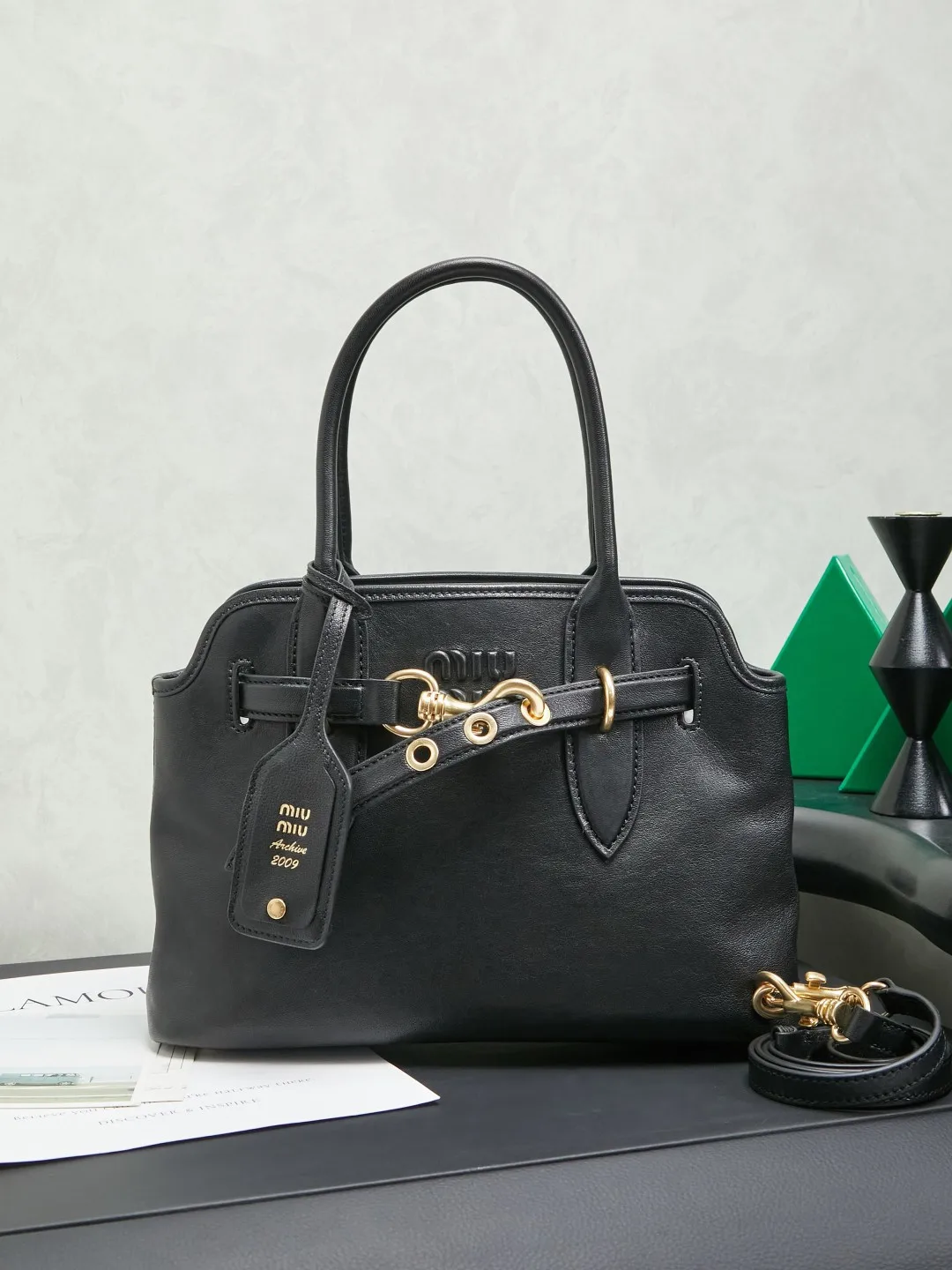 缪缪 5BA292 全新柔脂羊皮托特包 女士单肩包