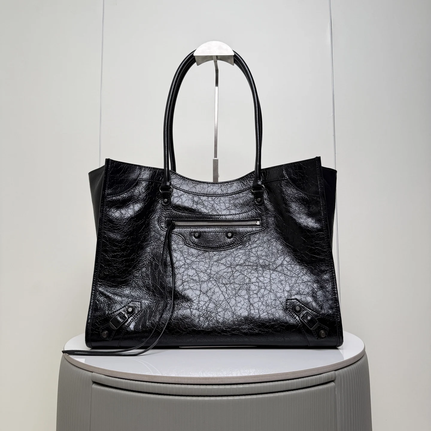 巴黎世家 188077 机车 竖版托特包 女士手提包