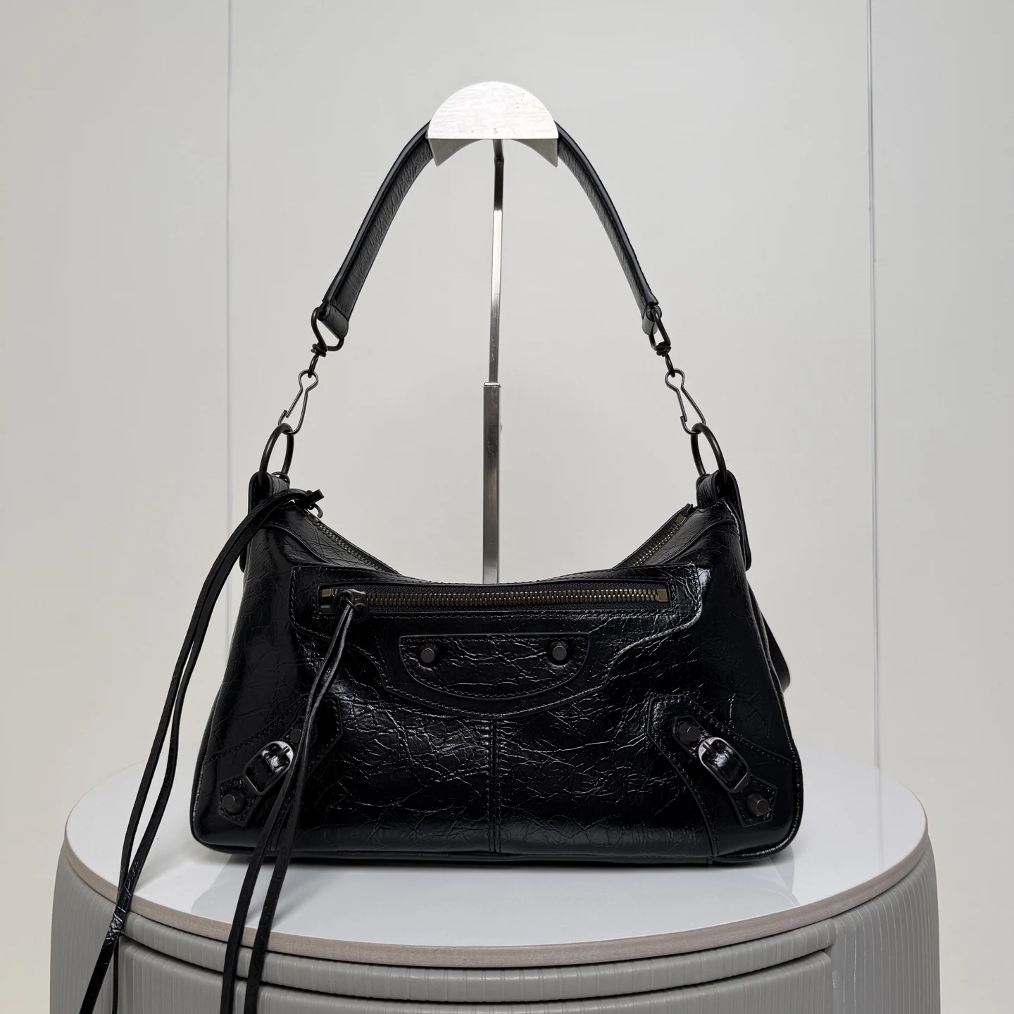 巴黎世家 188035 新款Moto城市摩托机车包 女士斜挎包