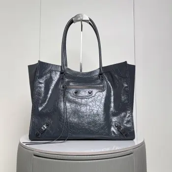 188077 机车 竖版托特包 女士手提包高仿巴黎世家女包