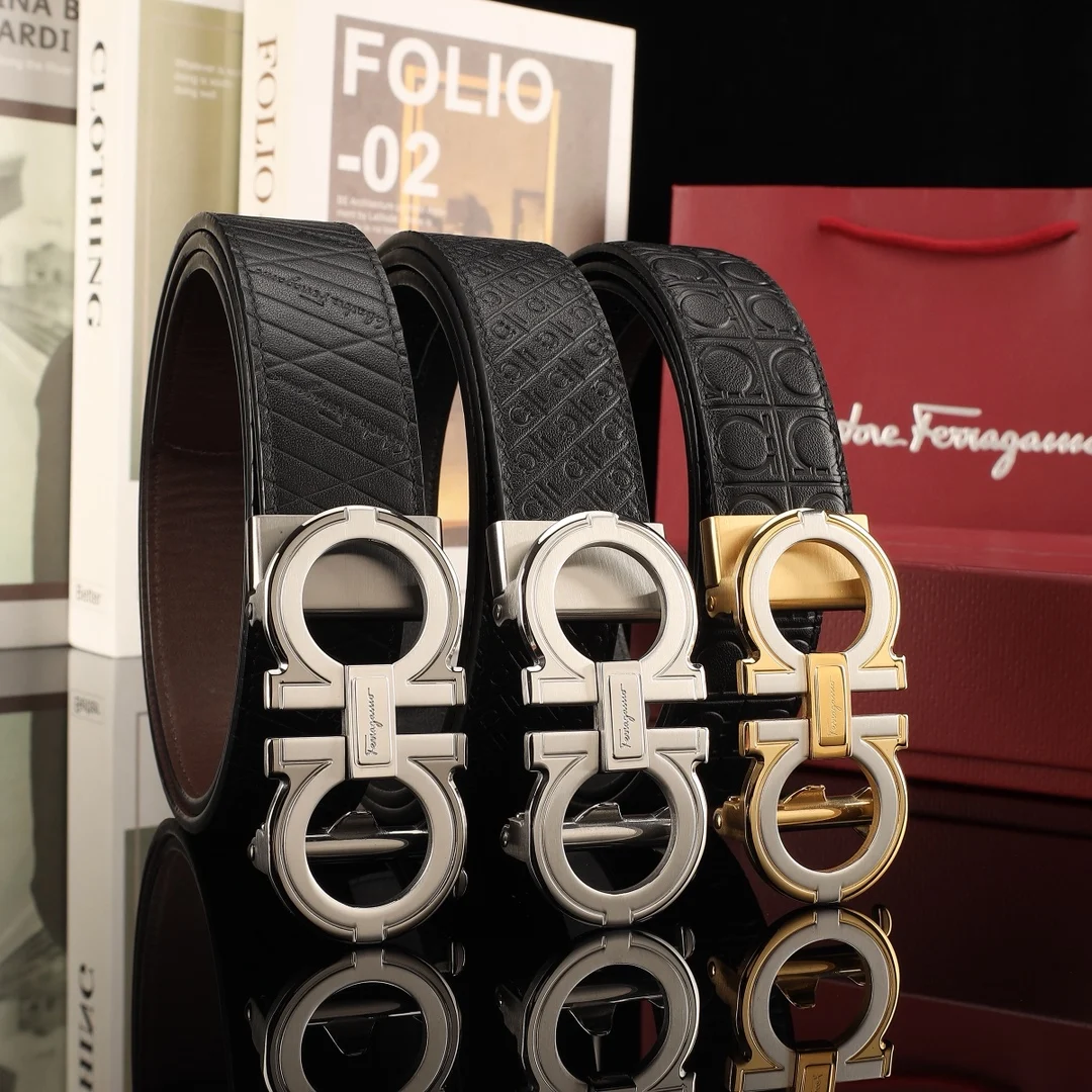 菲拉格慕 男士精品钢扣自动带