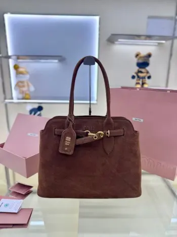 5BG291 鹿绒棕中古托特包 女士单肩包高仿缪缪女包