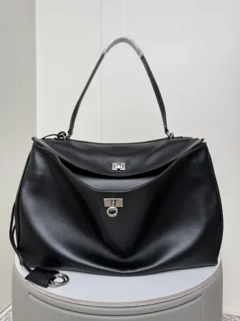 188006 大廓形银扣包包 女士斜挎包高仿巴黎世家女包