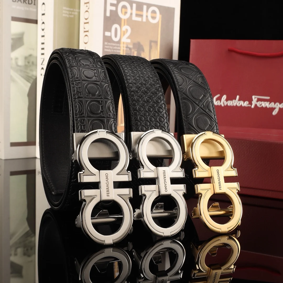 菲拉格慕 男士精品钢扣自动带