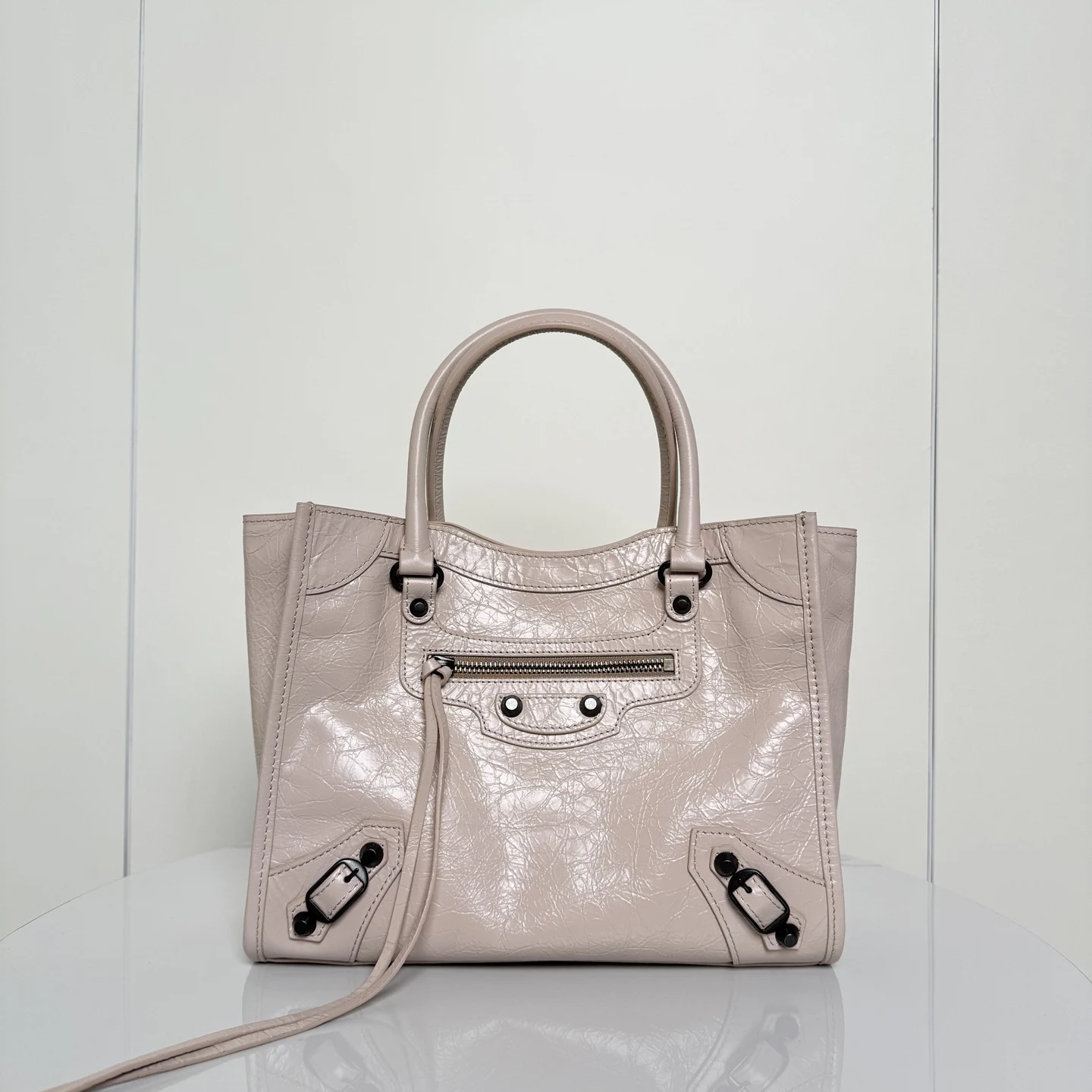 巴黎世家 188078 杏色竖版托特包 女士斜挎包