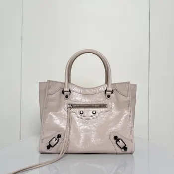 188078 杏色竖版托特包 女士斜挎包高仿巴黎世家女包