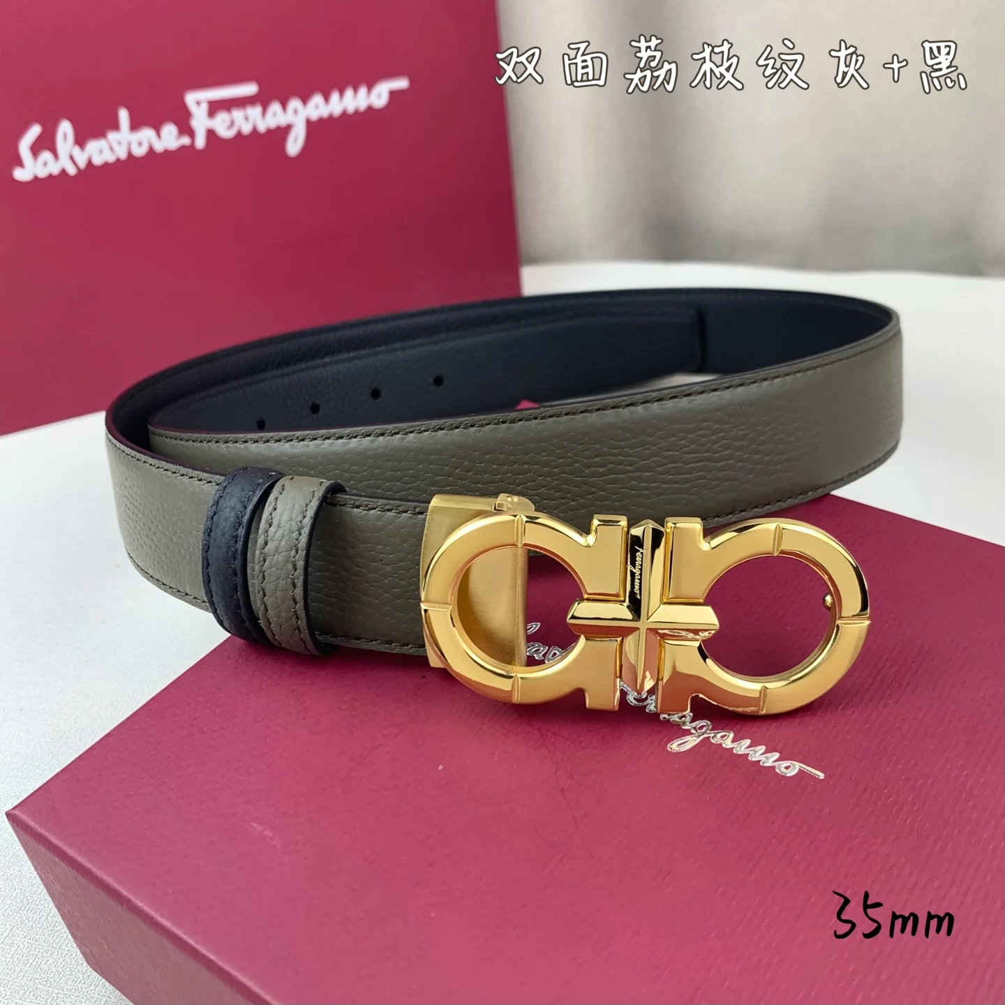 菲拉格慕 男士精品 印花双面腰带 菲拉格慕 男士精品 印花双面腰带