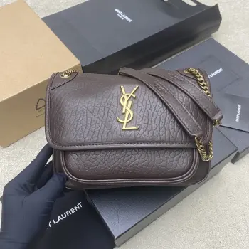 633179 大象纹黑/银手袋 女士斜挎包 高仿圣罗兰女包