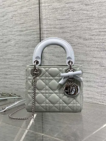 最新款四格蝴蝶结戴妃包 女士斜挎包 高仿迪奥女包