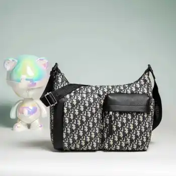 印花水饺包 男士斜挎包 高仿迪奥男包