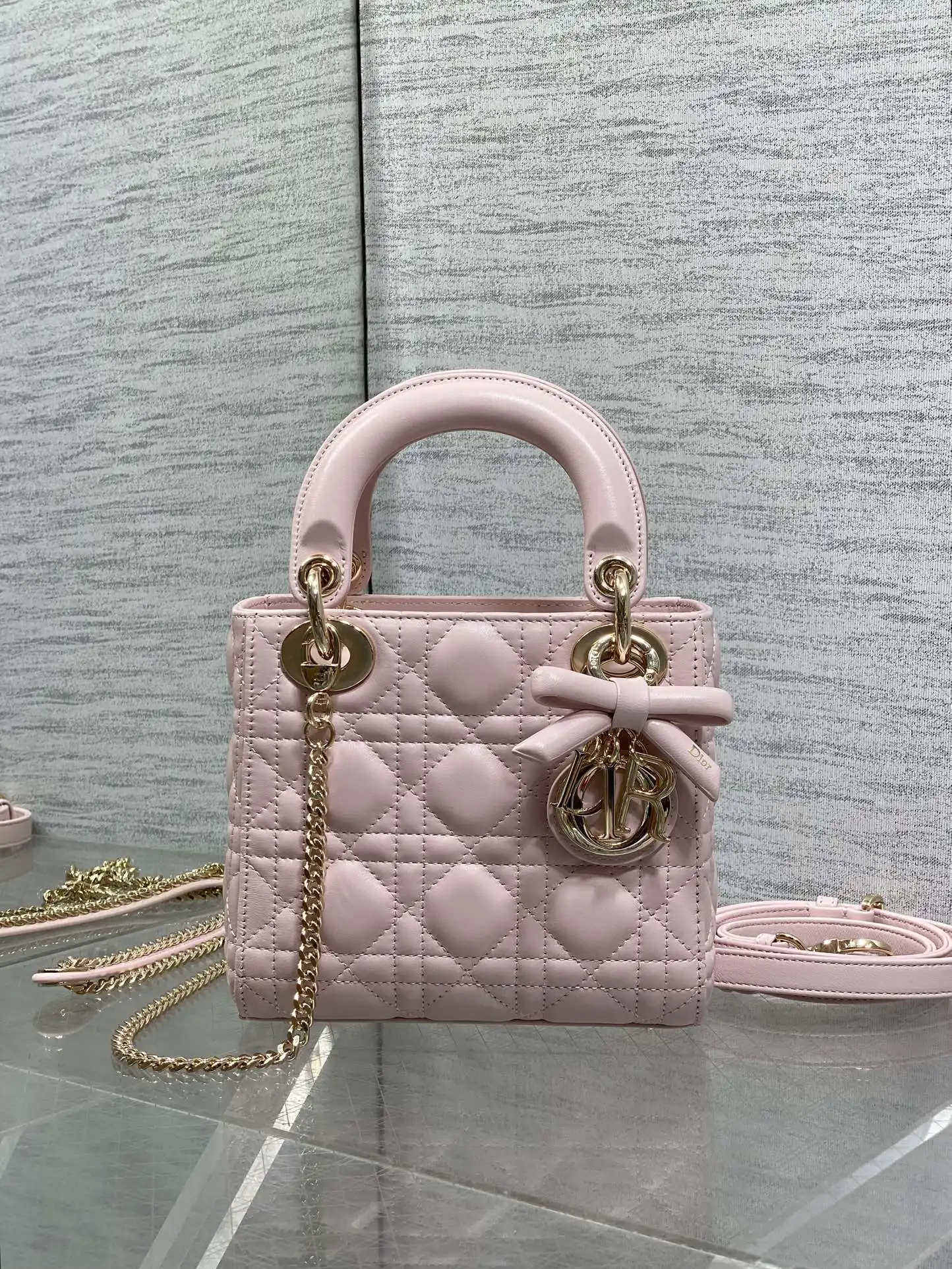 迪奥 最新蝴蝶结戴妃包 女士斜挎包