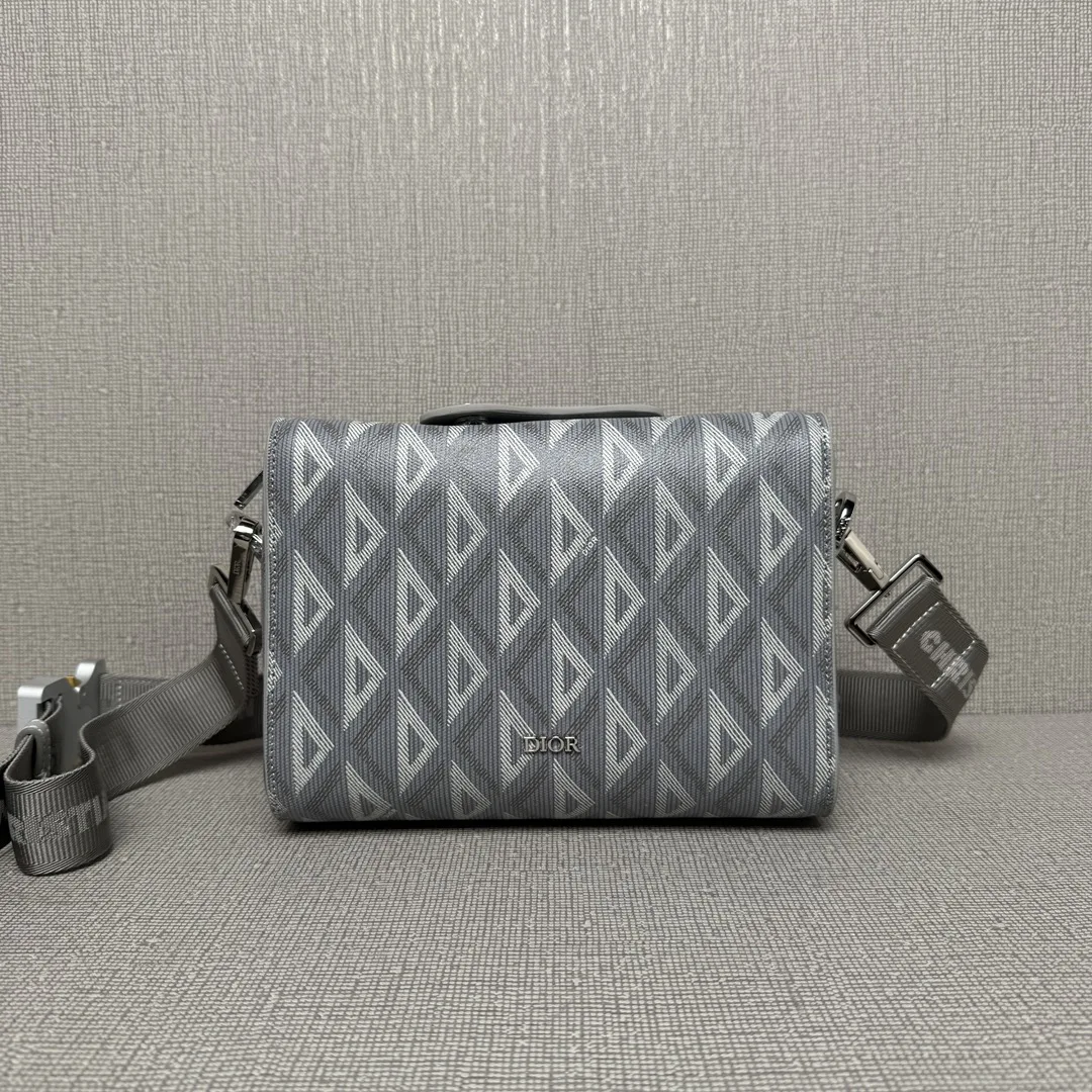 迪奥 拉链式信使包 男士斜挎包