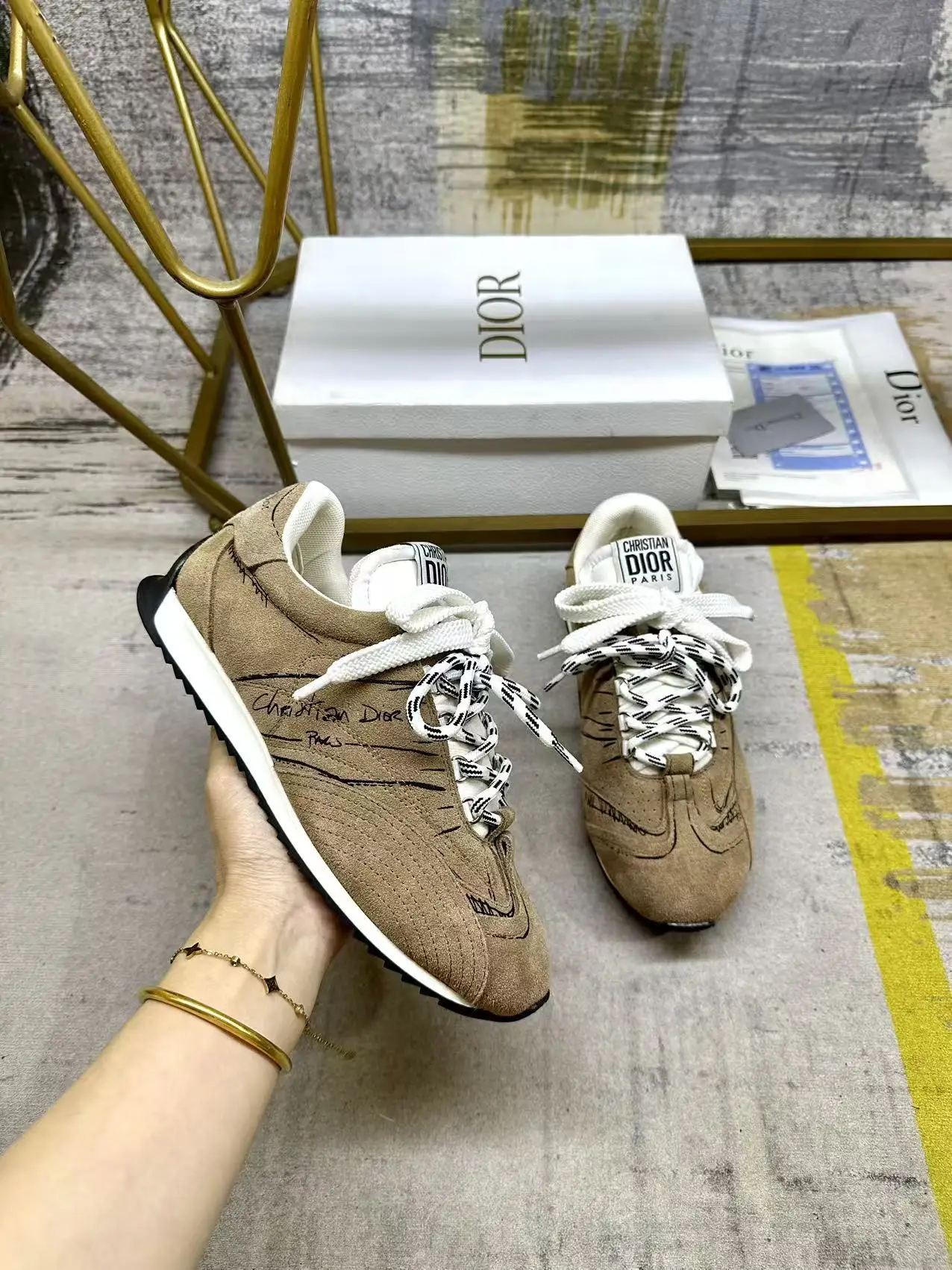 Dior D-sketch classic retro sports shoes