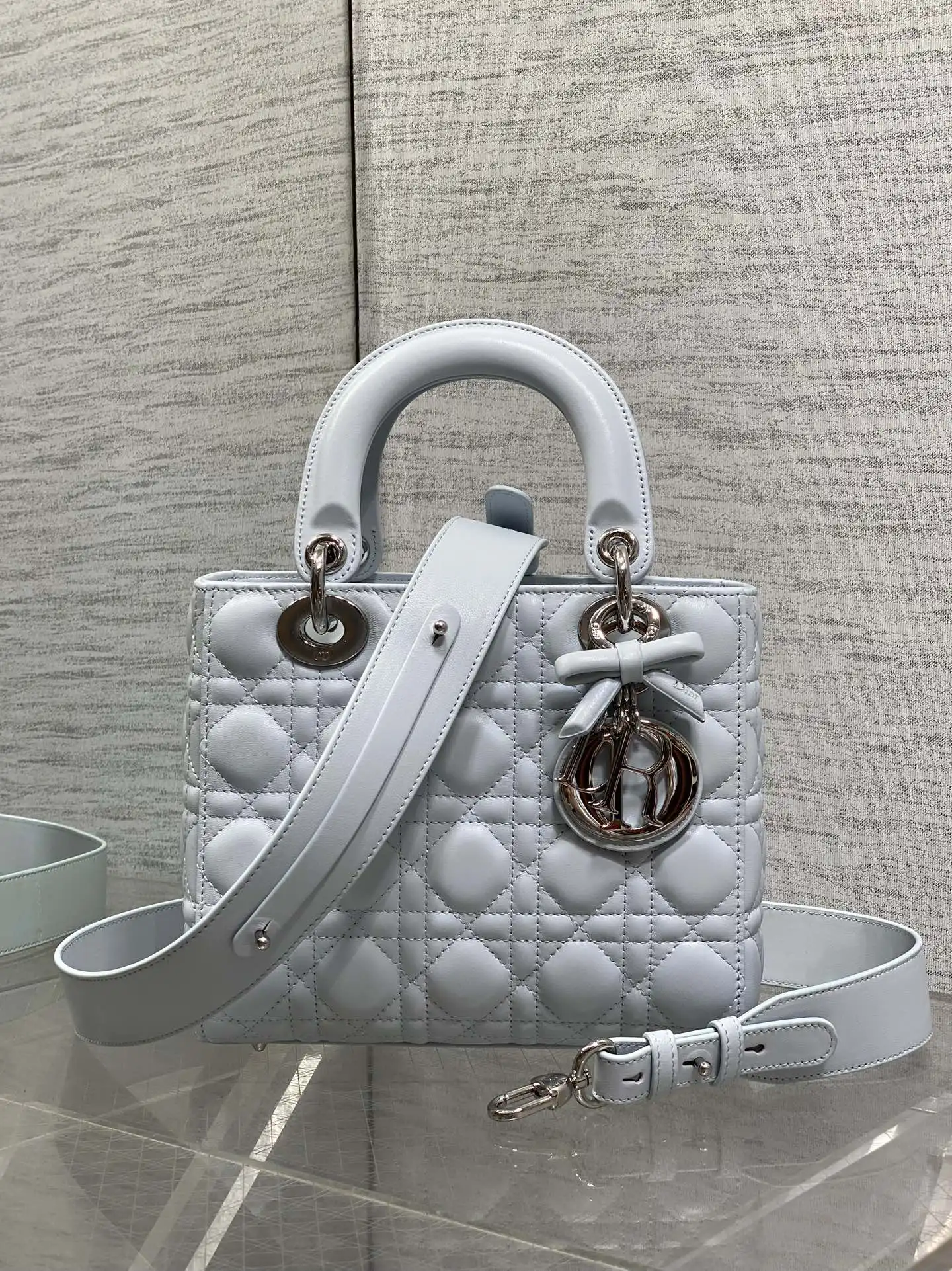 迪奥 最新蝴蝶结戴妃包 女士斜挎包