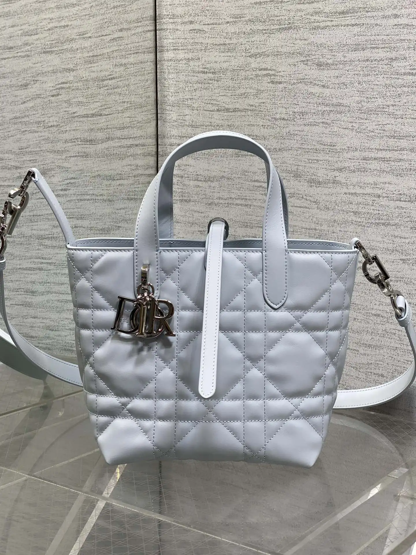 迪奥 小号系列最新蝴蝶结菜篮子手袋 女士斜挎包