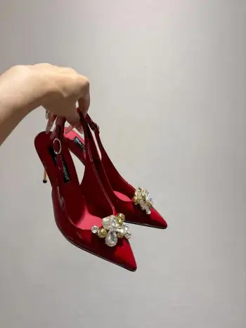 新款尖头漆皮高跟鞋 高仿杜嘉班纳女士高跟鞋/单鞋