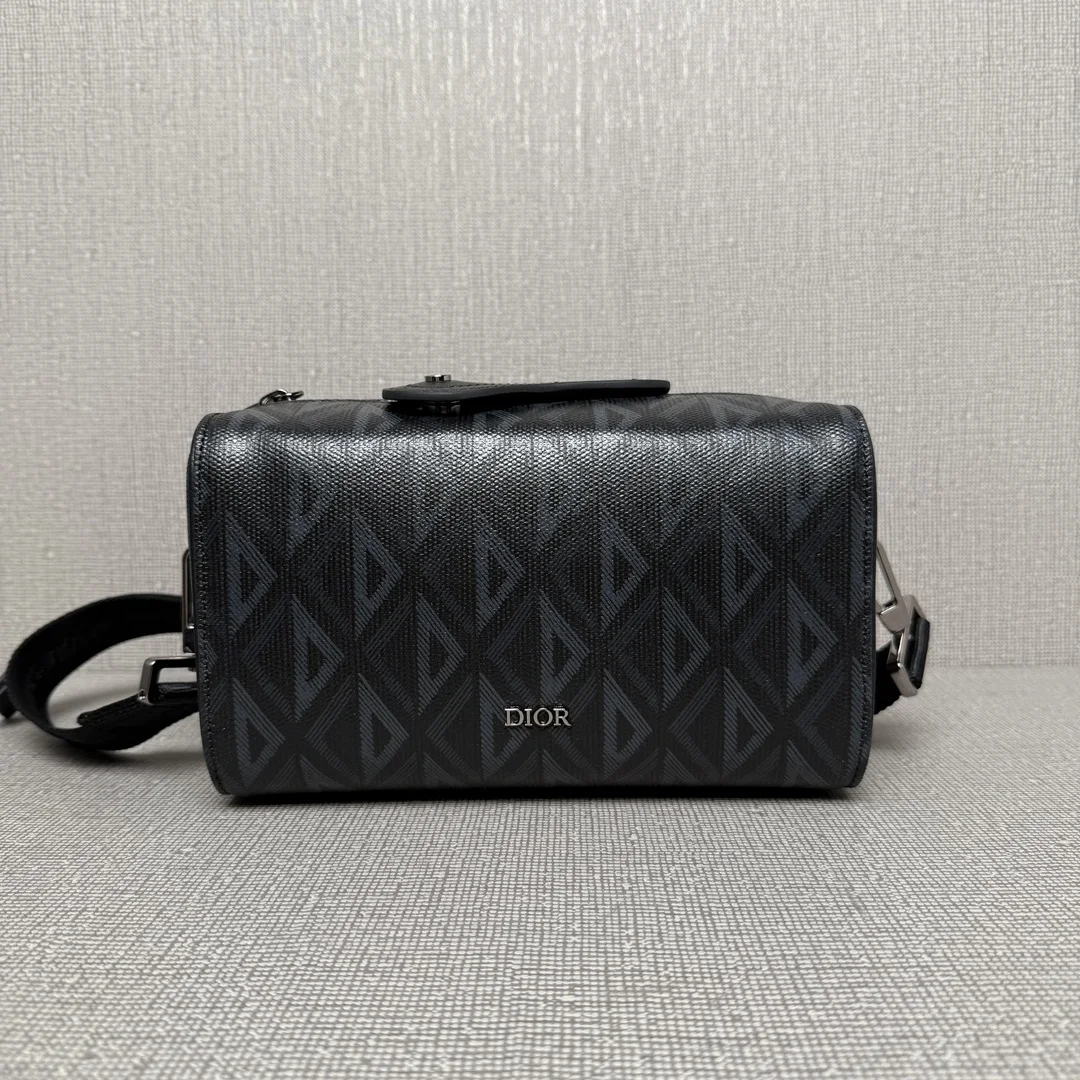 迪奥 拉链式信使包 男士斜挎包