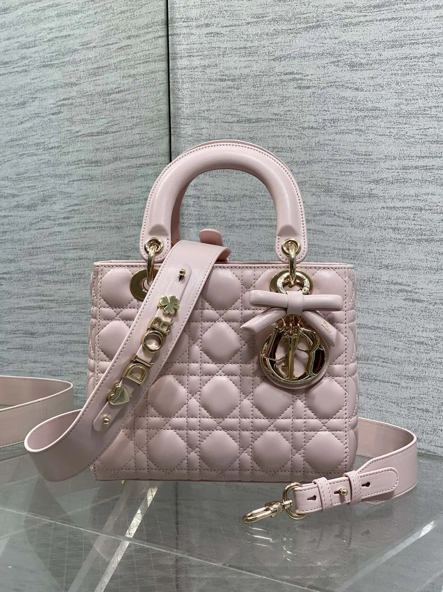 迪奥 最新蝴蝶结戴妃包 女士斜挎包